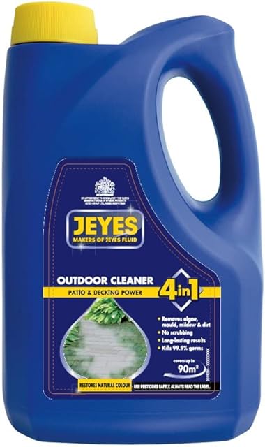 Jeyes 4-in-1 Patio and Decking Power, Outdoor Cleaner for Patios, Paths, Driveways, Stone & Concrete, 2 Litres