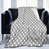 DPFQSKY Luxurious Plaid H Blanket for Bed Sofa- Funny H&$ Checkered Cozy Blanket Warm Bed Blanket- Super Soft Warm Flannel Throw Blanket- 60''X50''Black