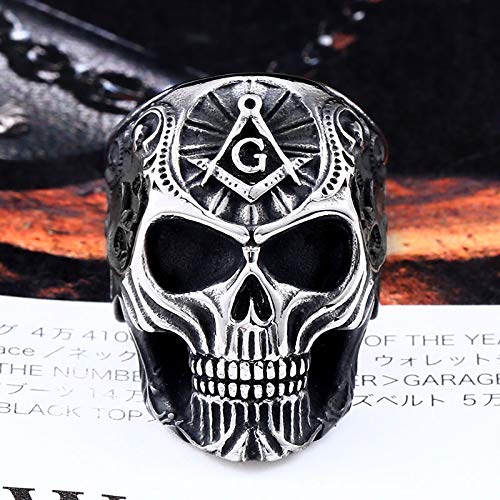 Image of Genuine Stainless Steel Ring Jewelry for Men Fashion Punk Biker Skull Rings