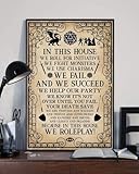 YAASIMOULE Poster Wandkunst Wohndekoration Dieses Haus rollen wir für Initiative bekämpfen Monster nutzen Charisma Halloween