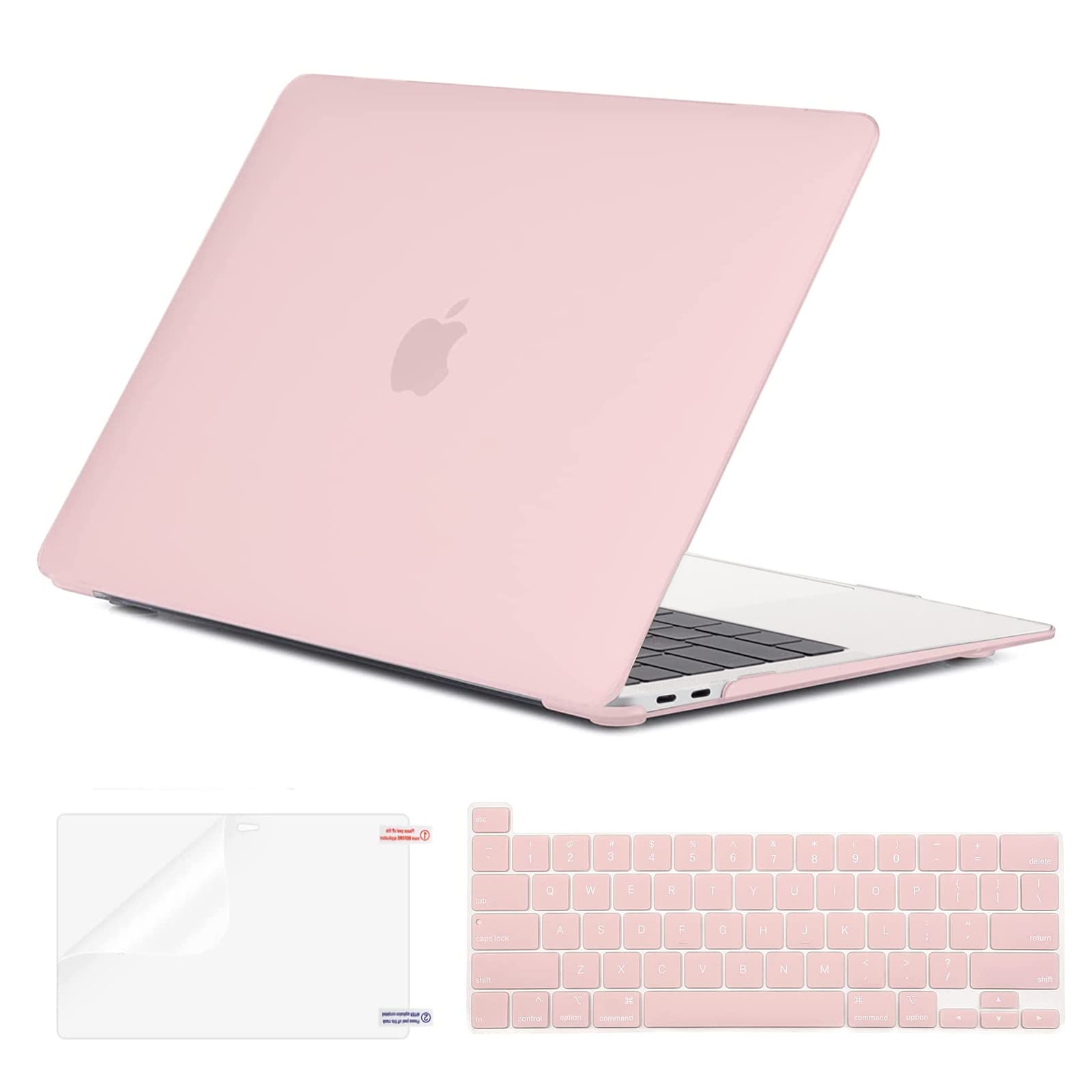 EooCoo Case Compatible with MacBook Pro 13 inch M2 2024 2023 2022-2016 Release M1 A2338 A2289 A2251 A2159 A1989 A1706 A1708 Protective Hard Case with Keyboard Cover, Screen Protector, Baby Pink