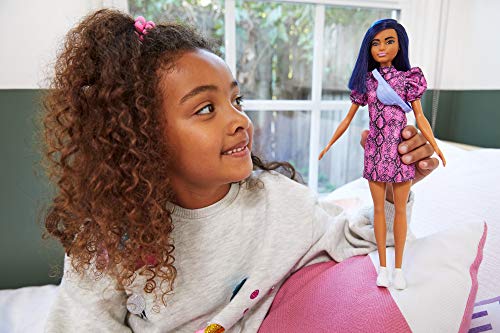 Barbie GXY99 - Fashionista Puppe im Schlangenmuster Kleid, Spielzeug für Kinder von 3 bis 8 Jahren – Bild 3