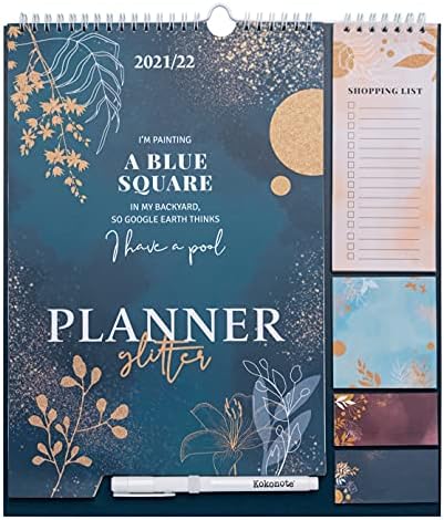 Official Glitter 2023 Wall Calendar - Monthly Planner 16 Months Sep 2022 - Dec 2023 - 11.8 x 13.4 inches / 30 x 34 cm - Cute Stationery With Stickers / Pen / Shopping List
