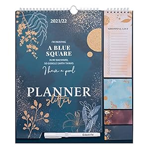Kokonote CPF21009 Kalender 2021 2022 Glitter, Wandkalender