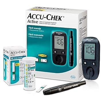 KIT MEDIDOR DE GLICOSE ACCU CHEK ACTIVE - ROCHE - 10 TIRAS