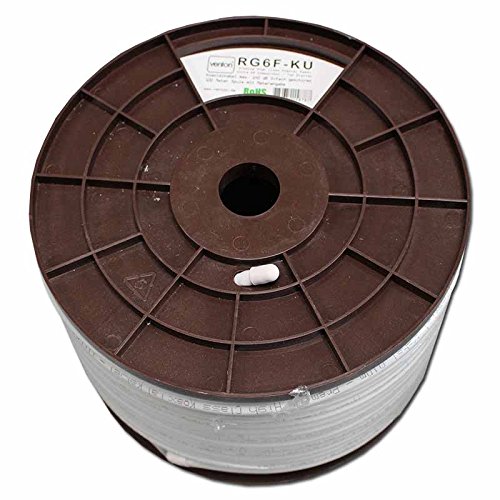 Venton Cable Coaxial 100 m RG6 F-KU de Ku apantallado, 5 de cobre Escalera de interior (140 dB