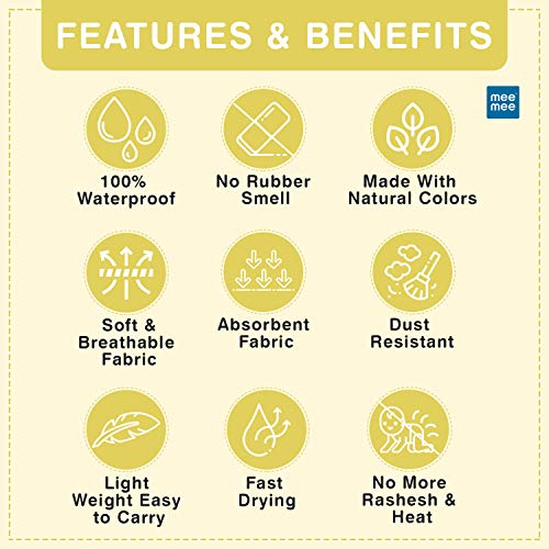 Image of Mee Mee Reusable Water Proof Cotton Bed Protector Sheet /Extra Absorbent Mat /Dry Sheets /Urine Sheet /Dry Mat Pack of 2 (Small, Yellow)(50CmX70Cm)