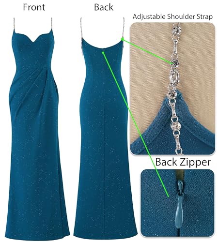 Image of VFSHOW Womens Sexy Spaghetti Strap Formal Prom Evening Gala Long Maxi Dress