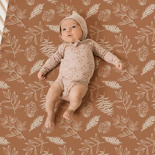 Image of BROLEX Baby Fitted Crib Sheets: Kid Crib Sheets - Set of 2 for Toddler Standard Size Crib Mattress for Boys and Girls - Jersey Knit Crib Bed Sheets Squirrel&Foliage