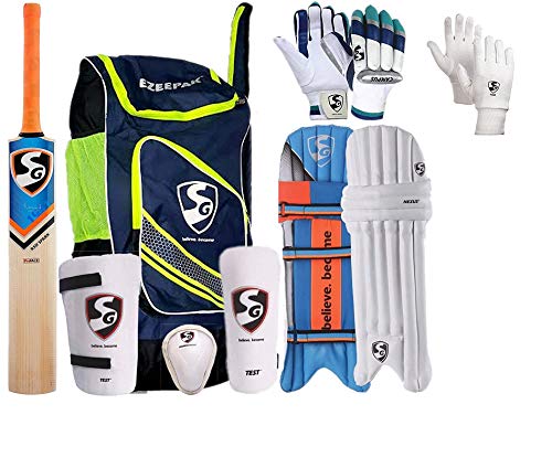 SG Complete Full Cricket Kit with Ezeepak Bag (Without Helmet) Bat Size: Short Handle (Men's Size) l Cricket kit Complete