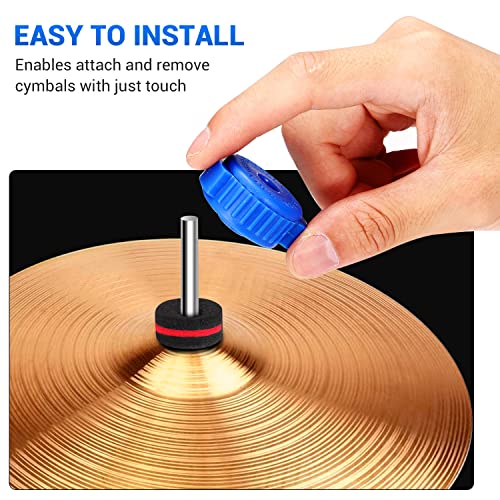 Facmogu 6Pcs Blue Placstic Cymbal Mates, Quick-Fit Cymbals Nut Suitable For 8Mm Threaded Cymbal Stands, Quick Release Clamp Nut For Cymbal Jazz Drum Parts Accessories #TOP2