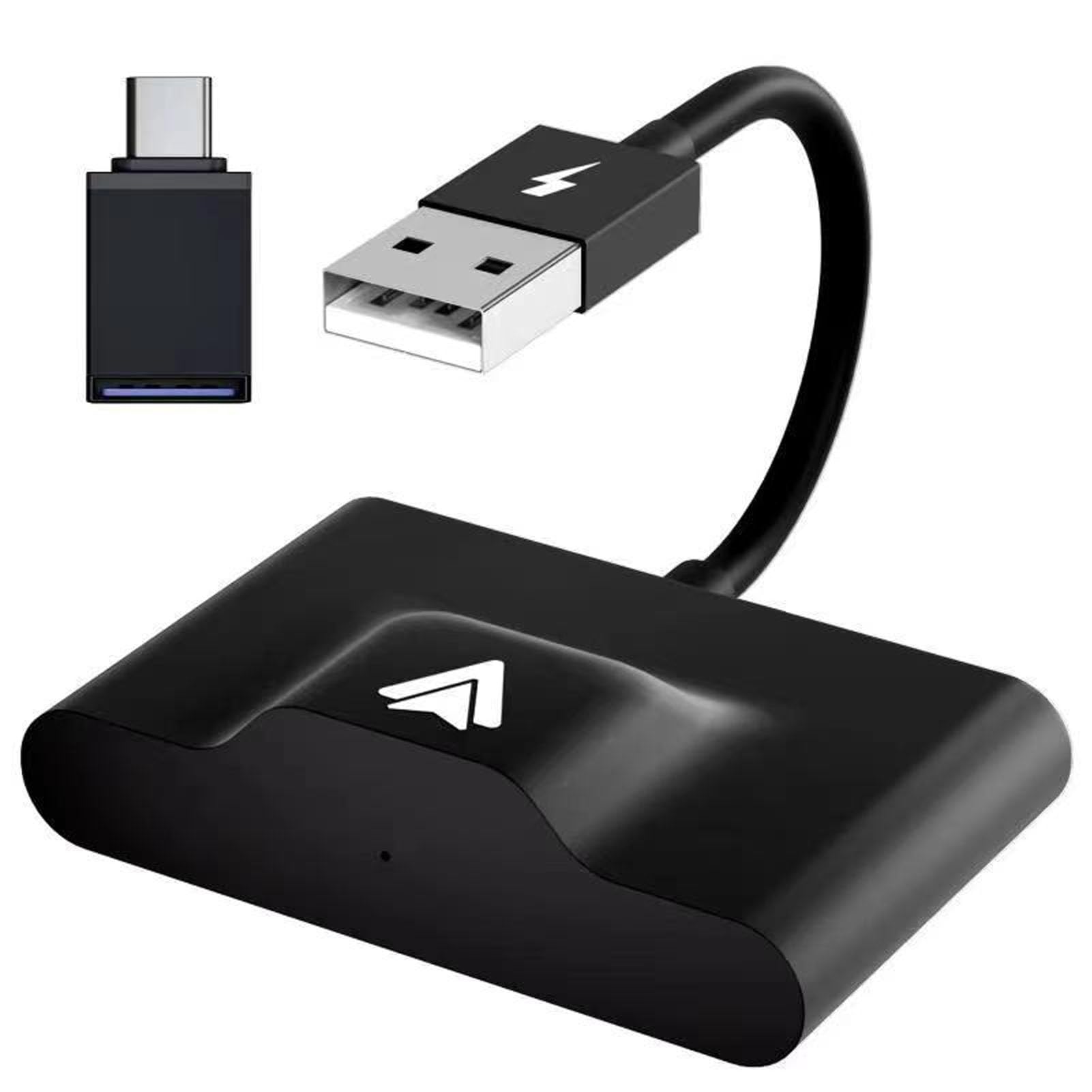 Zunate Adattatore Wireless per Auto Tipo C |Connessione Rapida Plug and Play con Adattatore USB per Auto 11+ (BLACK)