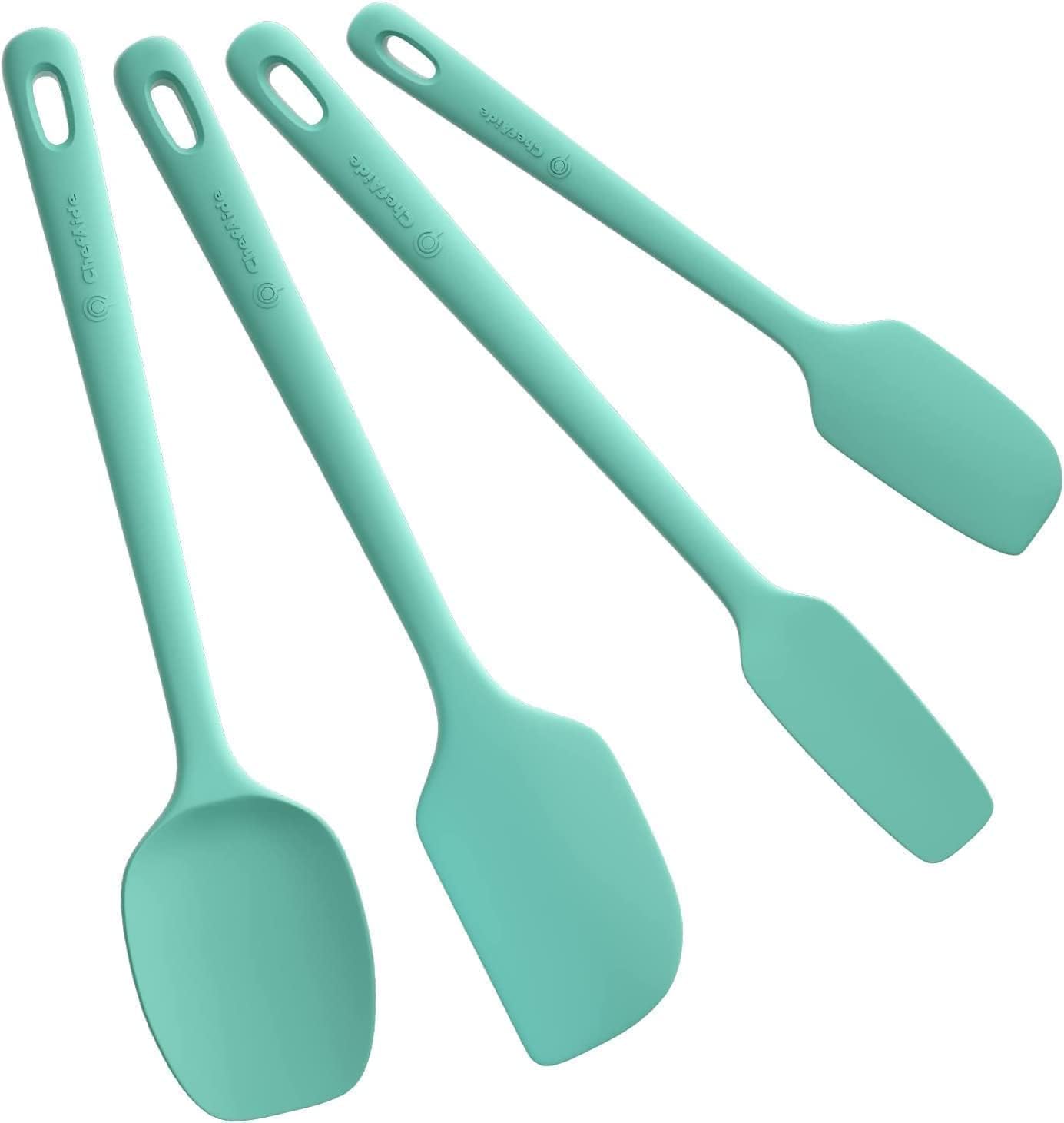 ChefAide 4 Pieces Silicone Spatulas Set, Heat Resistant Rubber Spatula