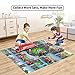 TEMI Diecast Emergency Fire Rescue Vehicle Toy Set w/Play Mat, Truck Carrier,Ambulance, Alloy Metal Fighting Car for 3 4 5 6 Years Old Toddlers Kids Boys and Girls