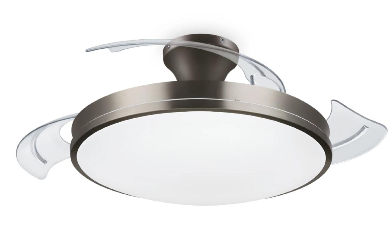 Philips Atlas Ventilatore a Soffitto, Diametro 106 cm, 3 Impostazioni di Luce, Molto Silenzioso, Argento