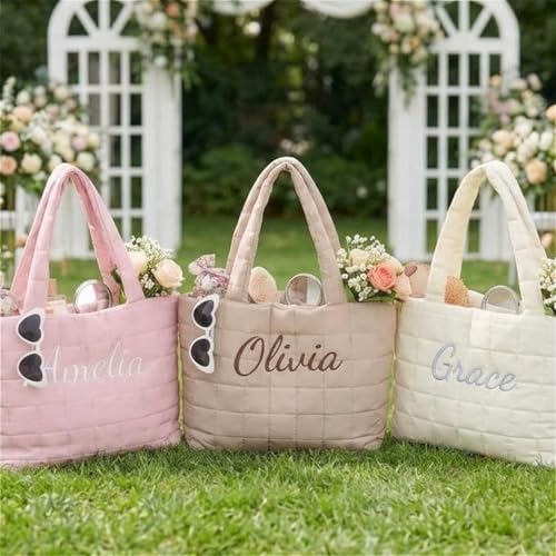 Bolso Tote de Nylon Acolchado Personalizado para Mujer miniatura 5