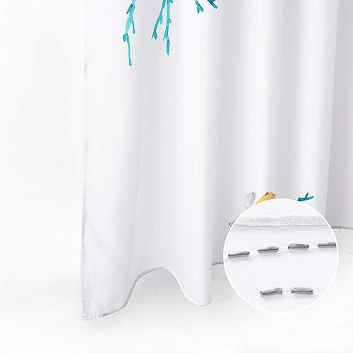 Miniatura 9 de Cortina de ducha con diseño de estrella de mar, coral con concha de estrella de mar y caracola, cortina de ducha de tela de poliéster, incluye