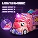 Unicorn Car Toys for Age 3 4 5 6 Year Old Toddler Girl, Foldable Track & 2 Player Race Mode Game, Light & Sound Push Transport Carrier Truck W/ 9 Princess Toy Cars, Birthday Gift for Girls Age 4-6