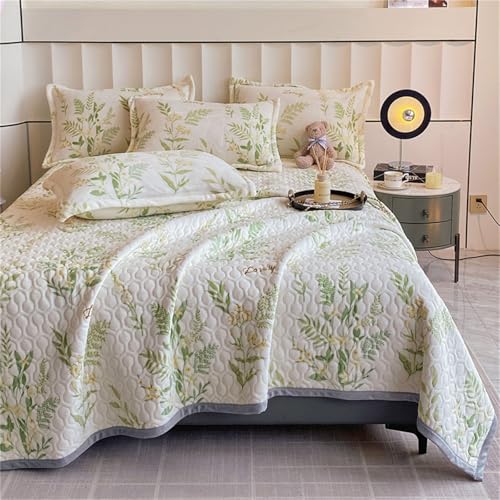 Chickwin Dessus de Lit Matelassé, Couvre Lit Matelassé Flanelle Patchwork Couvre Lit Dessus de Lits en Boutis Couvre-Lits Confortable Doux Réversible...