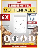 PIC Lebensmittelmotten Falle – 6X Pheromonfallen Motten mit hoher Lockwirkung | Effektive Mottenfalle zur Befallsermittlung - Mottenpapier geruchlos
