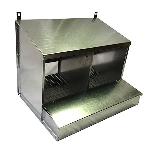 CA.A.IN. Nido a 2 Posti per Galline Ovaiole. Raccolta delle Uova dall'Interno del Pollaio. Cm L 56 x P 45 x H 43