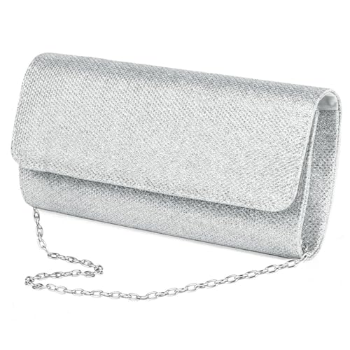Bolsa Plateada De 1 Pieza, Color Sólido Simple Y Embrague Elee, Elee Para Mujeres, Decoración De Ropa De Fiesta De Baile, Adecuada Para Zapatos De Un Solo Hombro.