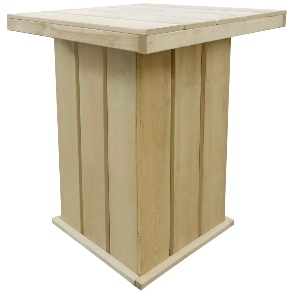 Genérico Mesa de Bar de Madera de Pino impregnada 75x75x110 cm