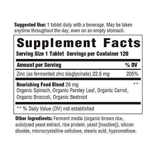 image for MegaFood, Zinc, Immune Health Support, Tissue Repair and Recovery, Min
