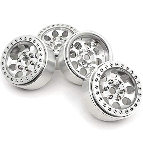 RCLIONS Aluminum 1.9' Beadlock Wheels Rims for Axial SCX10 II III TRX4 TRX6