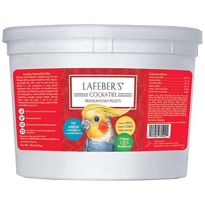 LAFEBER&amp;#39;S Premium Daily Diet Pellets Pet Bird Food, Made with Non-GMO and Human-Grade Ingredients, for Cockatiels, 5 lb