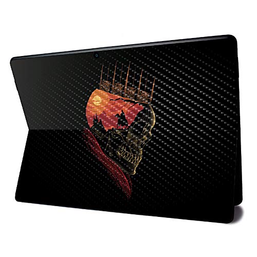 Image of MightySkins Carbon Fiber Skin for Microsoft Surface Pro X - King Nothing | Textured Carbon Fiber Finish | Easy to Apply, Remove, and Change Styles | Made in The USA