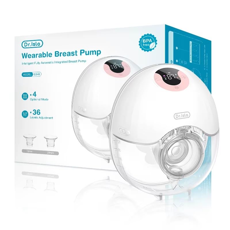 RPH Wearable Breast Pump Hands Free Electric Breast Pumps Comfort Milk Collector Lightweight with LED Display 4 Modes & 36 Levels (Pink) — image 1