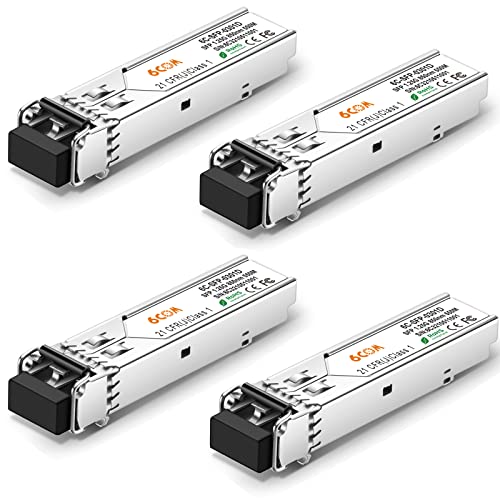 Image of 4Pack 1.25G SFP Transceiver, 1000Base-sx 850nm MMF Module, up to 550M, for Cisco GLC-SX-MMD /GLC-SX-MM /SFP-GE-S, Ubiquiti UF-MM-1G, Netgear, D-Link, Supermicro, Mikrotik MA-SFP-1GB-SX