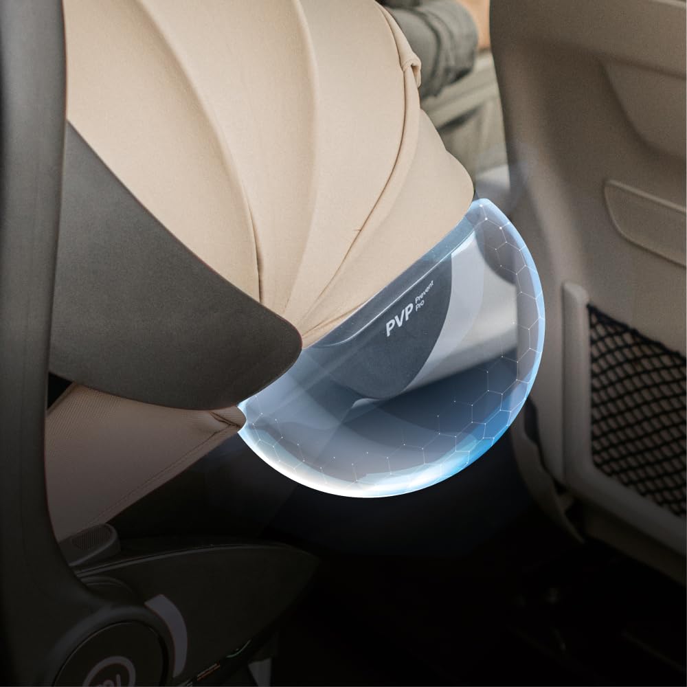 my junior® AURAᵉʳᵍᵒ i-Size Babyschale Autokindersitz mit 170° Liegeposition, 6-stufige Memory-Schaum Kopfstütze, 40-87 cm, bis 13 kg (Hazel)