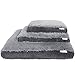 Paws & Pals Dog Bed for Pets & Cats - Bolster Foam Deluxe Bedding Cuddler Lounger Two-Toned Design for Travel, Home & Crate - Gray - 24 Inch