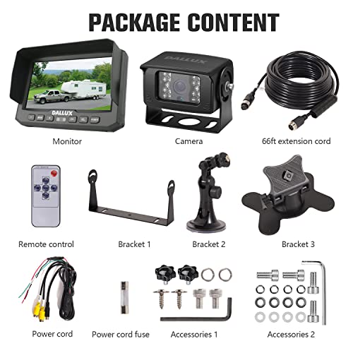 Dallux CARCS7001 Heavy Duty Vehicle Truck Bus Backup Camera System,Waterproof Night Vision Rear View Camera thumb #8
