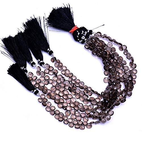 Quartz fumé perles coeur 8-9mm pour fabriquer vos bijoux bohème chic
