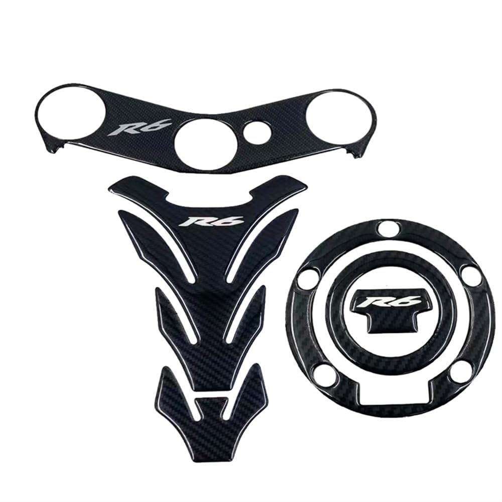 Moto Serbatoio Traction Pad Side R6 Sticker 3D Carbon Look Moto Rilievo del Carro Armato della Protezione Adesivi per Y&AMAHA YZF600 YZF-R6 R6S Tankpad Decalcomanie(8)