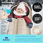 Kidiz® Babyfußsack Baby Fußsack Winterfußsack Babyschale mit Reißverschluss Kuschelsack Babydecke waschbar Tasche passend für alle Kinderwagen Bett Wärmedecke aus Thermo-Fleece Beige