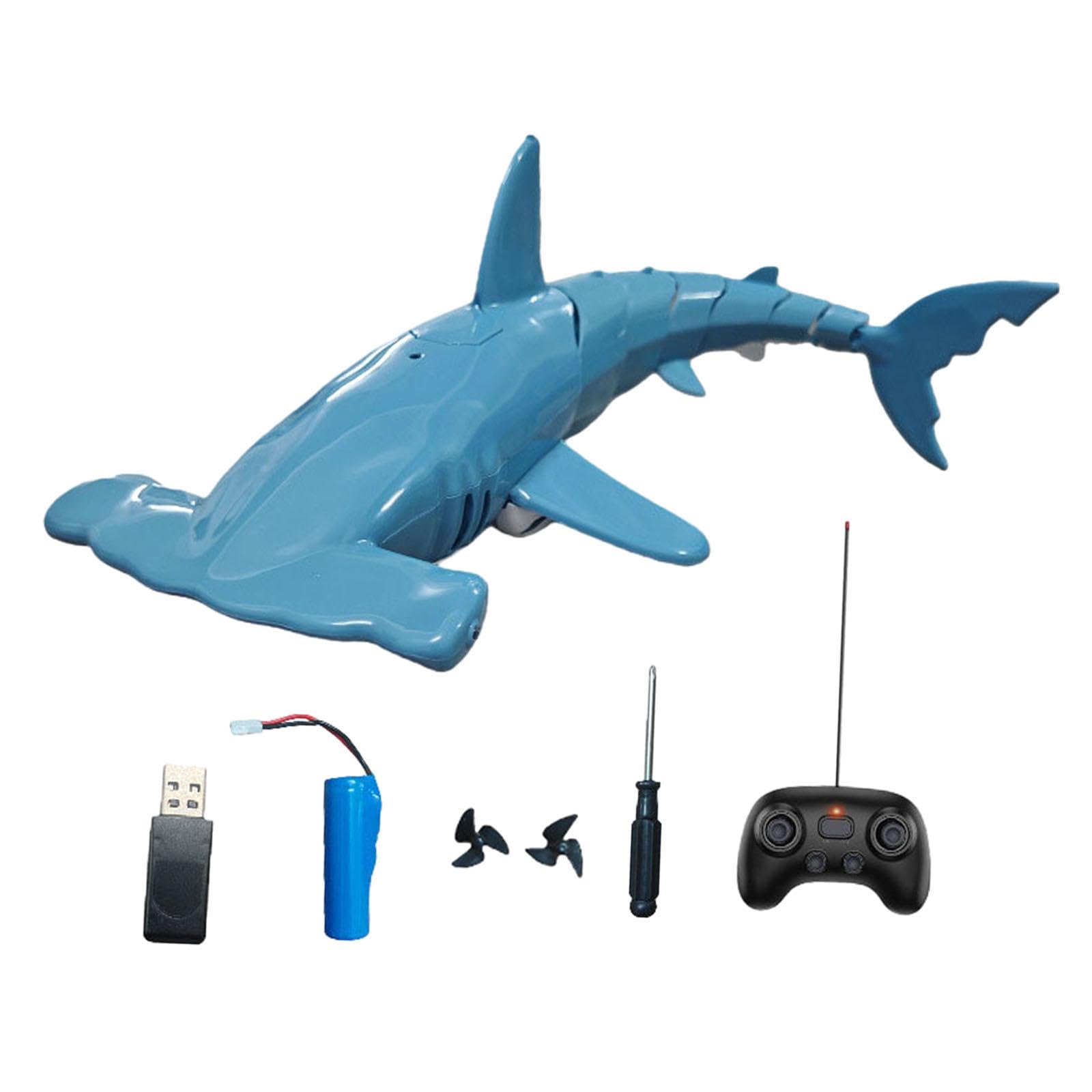 MagiDeal Remote Control Shark Toy, Simulation RC Diving Toy, Sturdy Waterproof for Pool, Bathtub, Bath, Birthday Gift for Kids, Fun Outdoor Water Play, Blue