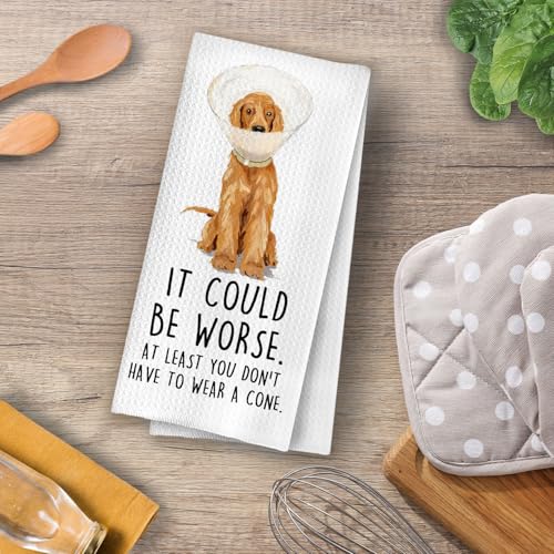 Image of Get Well Gifts for Women - Hysterectomy Recovery Gifts Decorative Waffle Dish Towels for Kitchen, Fun Surgery Recovery Gift Hand Towel, After Surgery Gift Tea Towel, 16x24 Inches