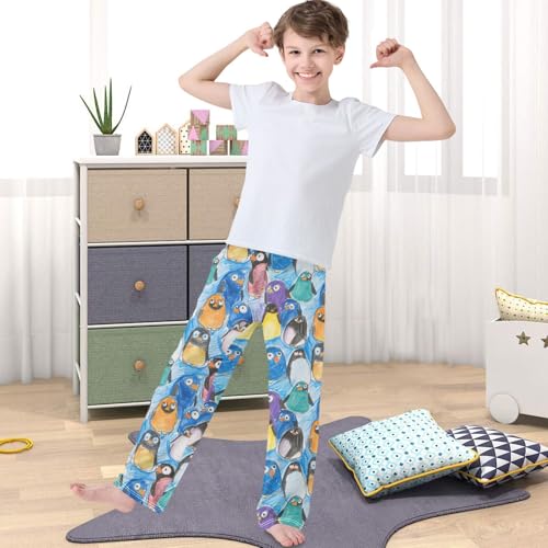 Boy's Pants Penguin Color Jogger Pants Elastic Waist Long Bottoms Trousers with Pockets 6-14 Years4
