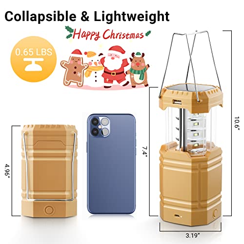 Solar Camping Lantern, Portable Ultra Bright LED Flashlight, 30-35 Hours Long Playtime, USB Charger and Power Bank, Easy to Use, Electronic Lantern for Hiking, Reading, Emergency - Image 5