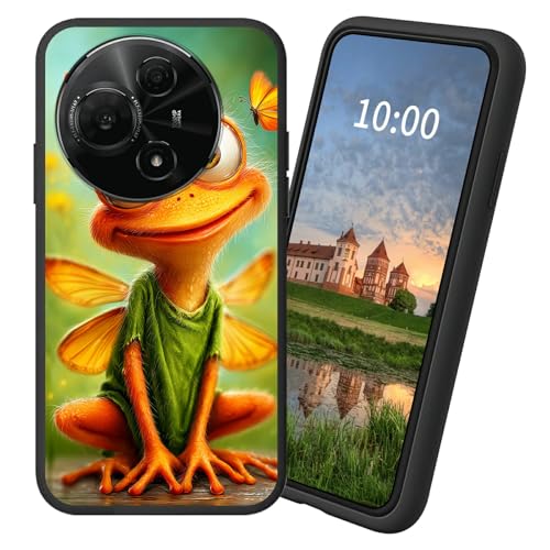 Dikoer for TCL NxtPaper 60 Ultra TPU Soft Matte Candy Cover, Men Women's Cell Phone Accessories Bumper Shockproof Protection Anti-Fingerprint Matte Case - Orange Butterfly Frog