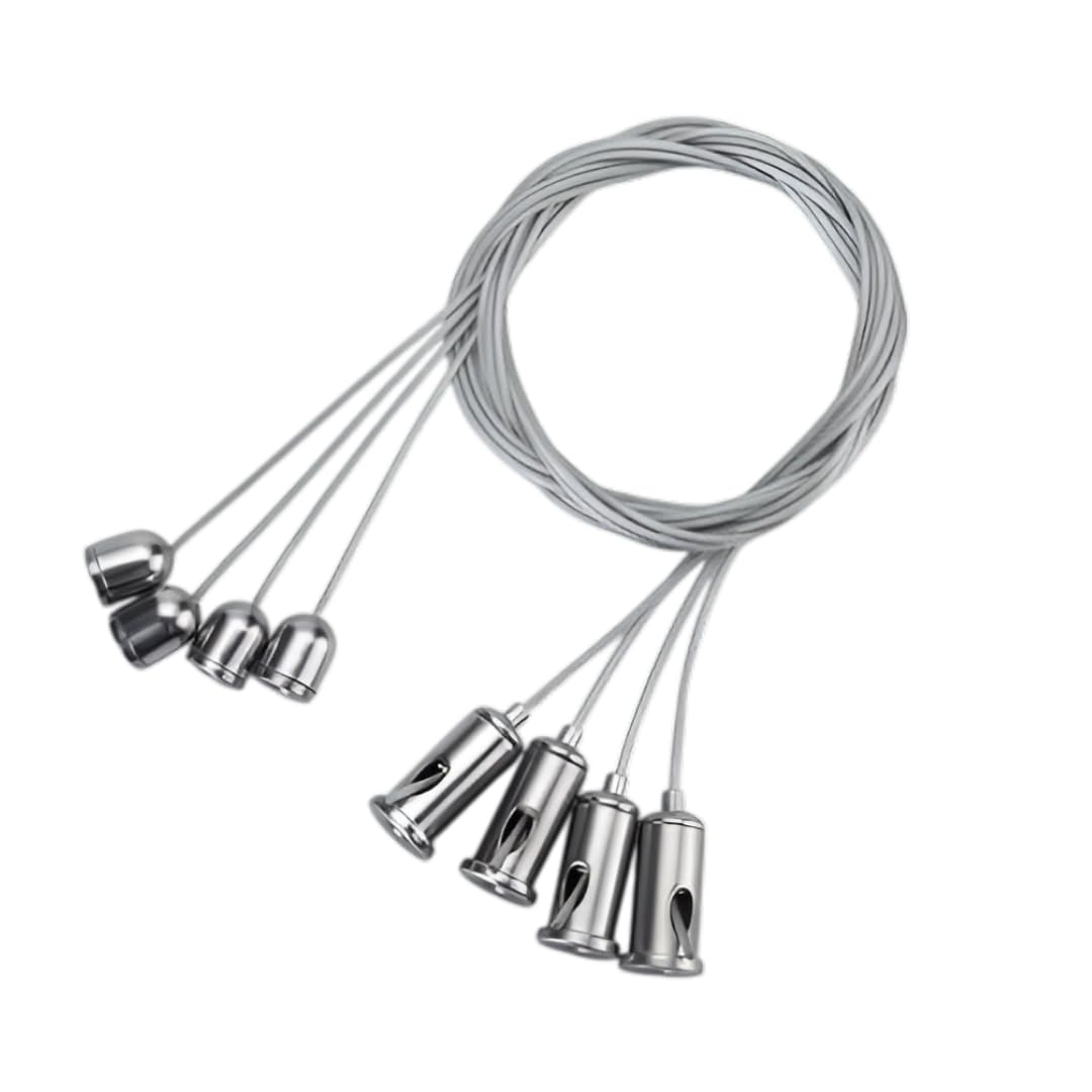 Timber Acoustics® Wire Rope Suspension Kit for Hanging Lights, Billboards, Panels | | Adjustable 1 Meter Steel Cable System | Heavy Duty Iron Wire Hanging (Set of 2) — Amazon image 6