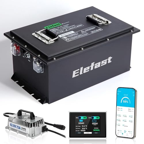 36V 105AH Lithium Golf Cart Battery with 2.8-inch LCD Touchscreen and...