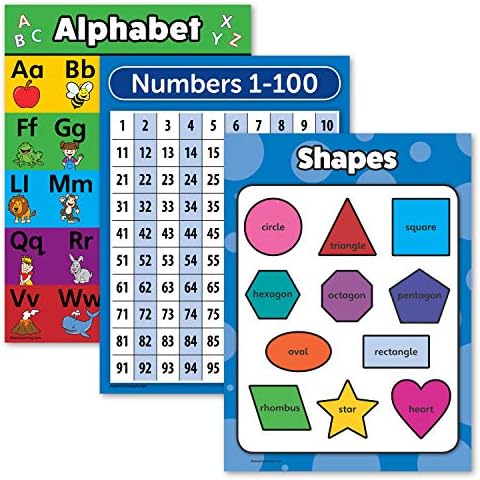 Amazon.com: Palace Learning 3 Pack - ABC Alphabet + Numbers 1-100 ...