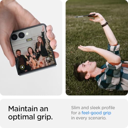 Image of Spigen Air Skin Aramid for Samsung Galaxy Z Flip 7 Case, Galaxy Z Flip7 Back Cover (2025) - Aramid Fiber+PC｜Black