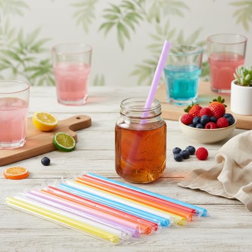 300 Pitillos Jumbo para Batidos, Plástico Colores Varios miniatura 7