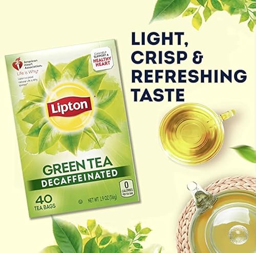 Lipton Decaffeinated Green Tea Bags, Can Help Support A Healthy Heart, 40 Decaf Tea Bags #TOP3